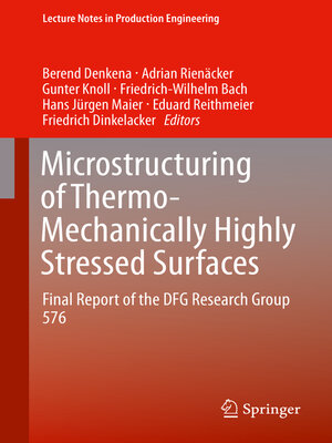 cover image of Microstructuring of Thermo-Mechanically Highly Stressed Surfaces